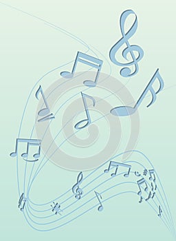 Vector music notes background