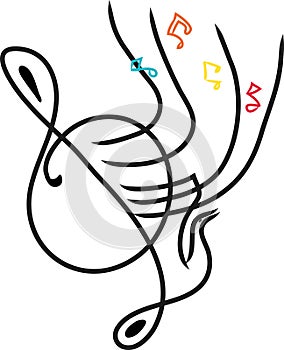 Vector music notes. photo