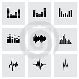 Vector music soundwave icon set