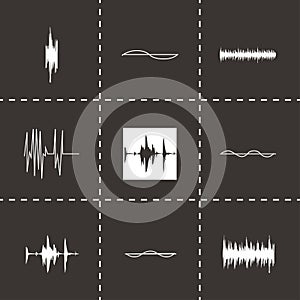 Vector music soundwave icons set