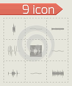 Vector music soundwave icons set