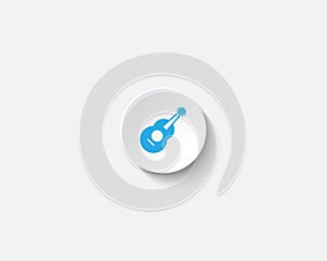 Vector music tune Acoustic Guitar Icon sign symbol illustration