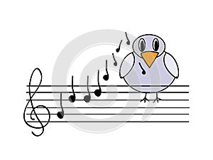 Vector musical bird