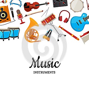 Vector musical instruments background