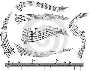 Vector musical notes photo