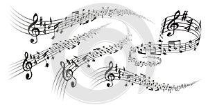 Vector musical score decorations