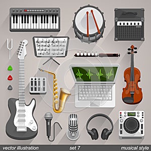 Vector musical style. set 7