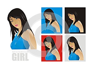 Vector mysterious girl