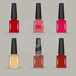 Vector nail polish set