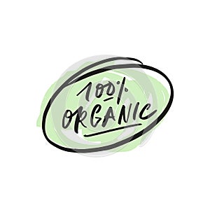 Vector natural green organic product logo, tag and label