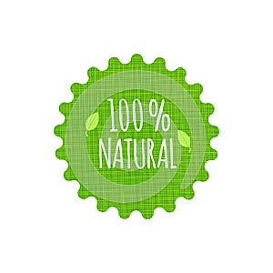 Vector Natural Label, Textured Flat Sign.
