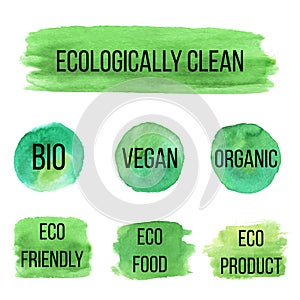 Vector natural organic icon, eco labels