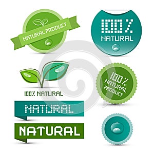 Vector Natural Product Green Labels