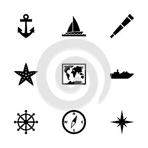 Vector nautical icon set