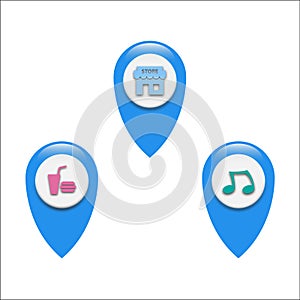 Vector Navigation logo set for locating map