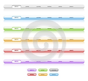 Navigazione carte intestazione sito ragnatela modello di sito ragnatela vettore carta progetto icone navigazione barre sistema blu 