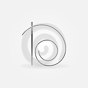 Vector needle and thread icon or element