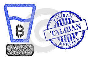 Distress Taliban Stamp and Hatched Bitcoin Mixer Web Mesh photo
