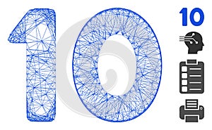 Network 10 Digits Text Vector Mesh