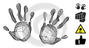 Net Hand Prints Vector Mesh