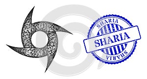 Grunge Sharia Badge and Net Cyclone Web Mesh photo