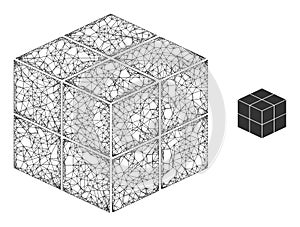 Net Mesh 3D Cube Icon