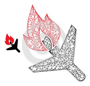 Net Mesh Fired Airplane Icon photo