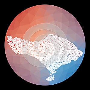 Vector network Bali map.