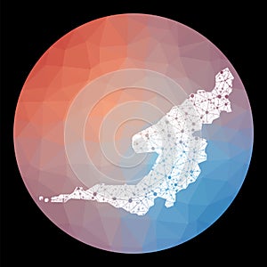 Vector network Bequia map.