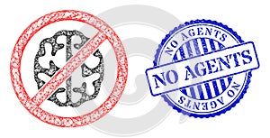 Grunge No Agents Stamp and Network Brainless Web Mesh photo