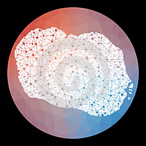 Vector network Cook Islands map.