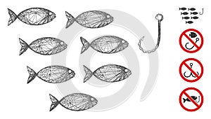 Net Fish Hook Vector Mesh