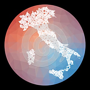 Vector network Italy map.
