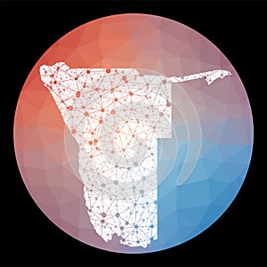 Vector network Namibia map.