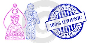 Grunge 100 percents Hygenic Badge and Network Newlyweds Web Mesh photo