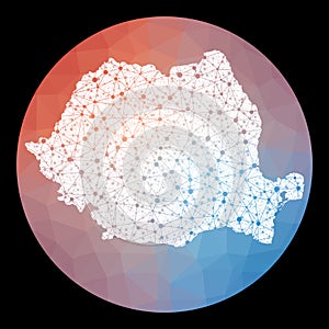 Vector network Romania map.