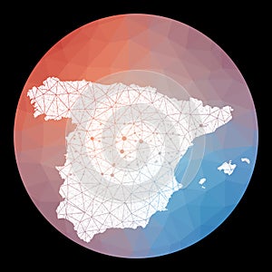 Vector network Spain map.