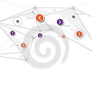 vector network technology background, connection polygon abstract arrow design