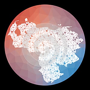 Vector network Venezuela map.