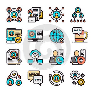 16 vector networking icons set. Vector illustration. photo