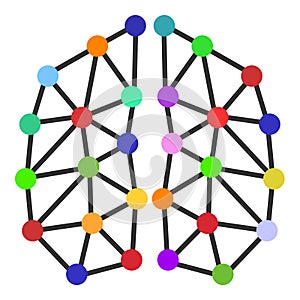 Vector Neural Network Flat Icon Illustration