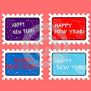 Vector new year stamp and postmark