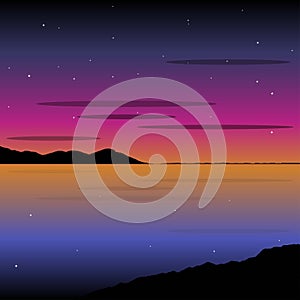 Vector night landscape