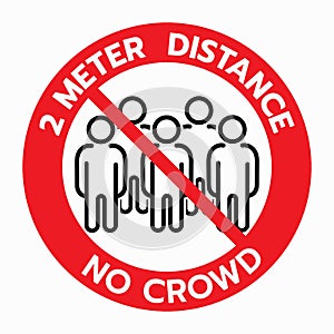 Vector of No crowd sign photo