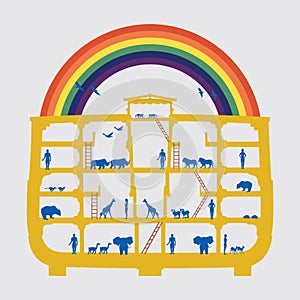 Vector Noah Ark Bible Story