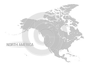 Vector North America grey map