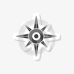 Vector north direction compass sticker, simple vector icon