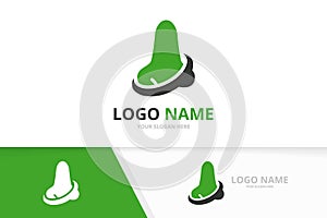 Vector nose logo combination. ENT clinic, otolaryngology logotype design template.