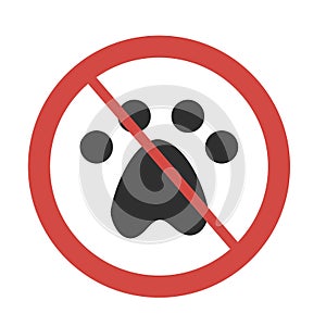 Vector not allowed sign on white background with red circle.  Illustration can use in cafe, restaurant.