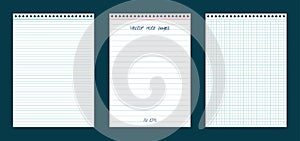 Vector note page set